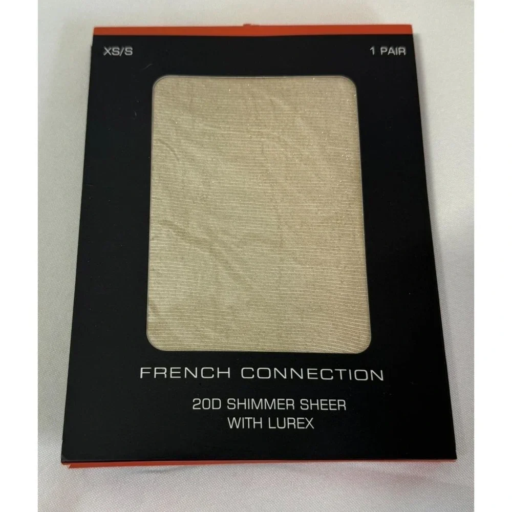 French Connection Womens Shimmer Sheer with Lurex Pantyhose Size XS/S NEW